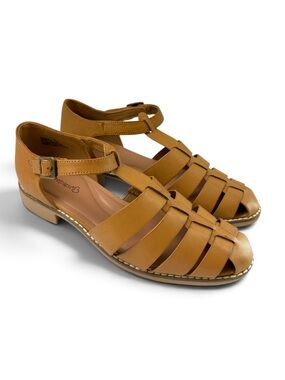 NWOT Baretaps Tan Woven Peep Toe Slingback Sandals Size 7